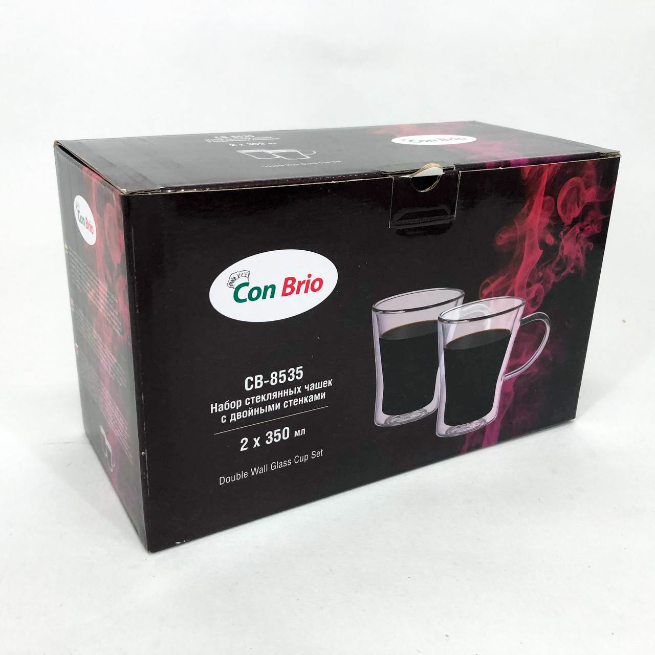 Набор кружек с двойным дном Con Brio CB-8535-2 350 мл 2 шт, чайные чашки с двойным дном