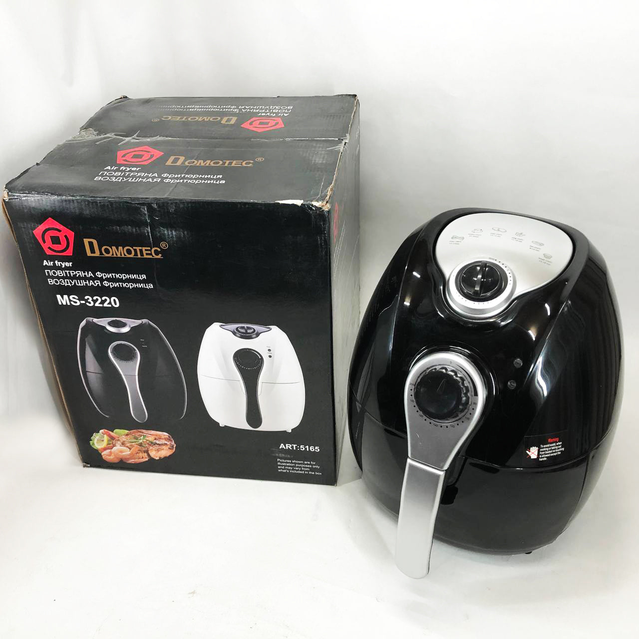 Аерофритниця Мультипіч Аерогриль Domotec MS-3220 1300 Вт 4,5 л Безмасляна з Таймером. Колір: чорний