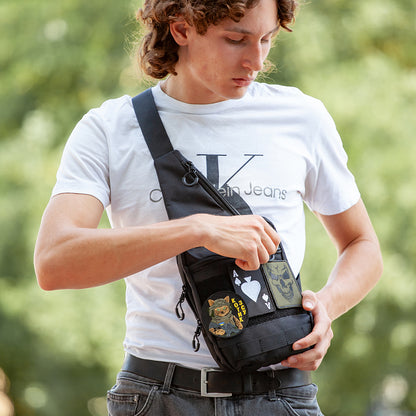 Тактична сумка на плече із кобурою, система MOLLE, патч-панель, Cordura