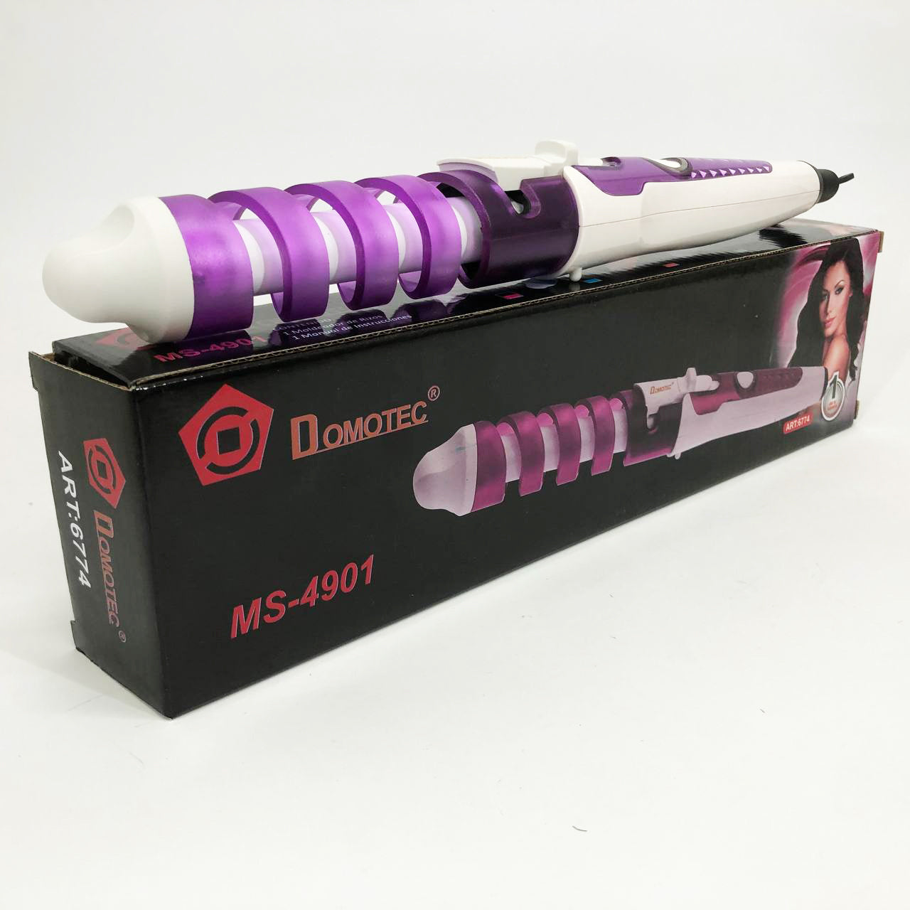 Плойка спиральная для волос Domotec MS 4901 с керамико-турмалиновым покрытием, Стайлер для завивки