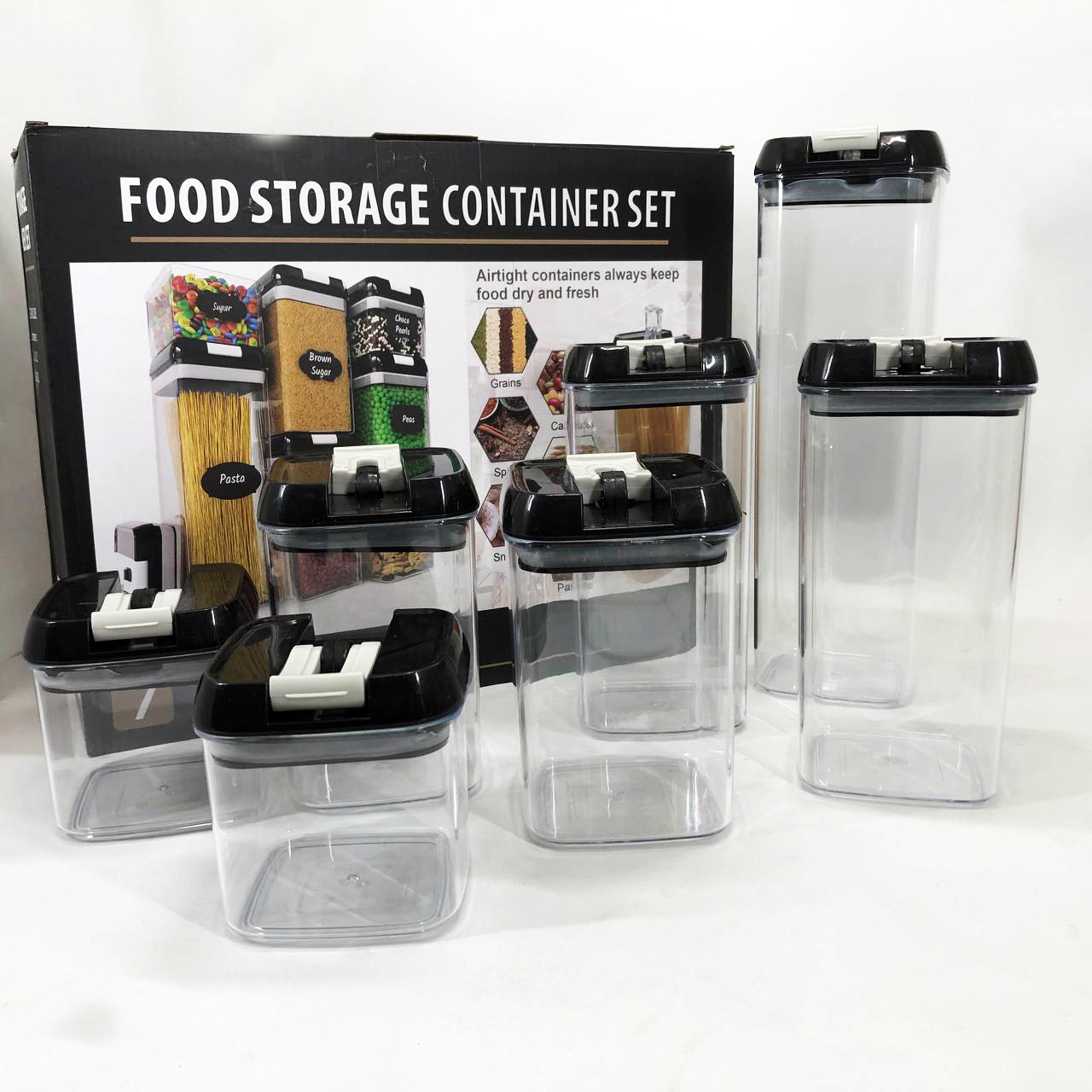 Набор контейнеров для еды FOOD Storage Container Set на защелках с уплотнителем из 7 предметов