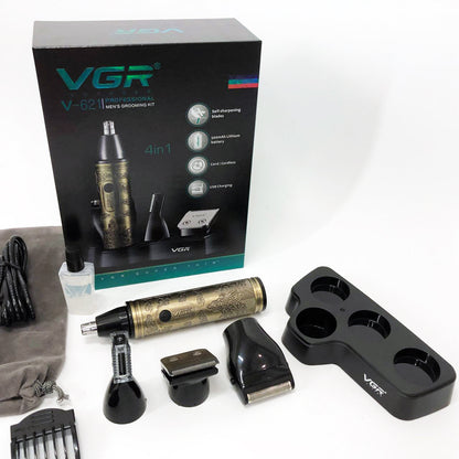 Триммер VGR 4 в 1 V-621, Мужские электробритвы для лица, Бритва для влажного удаления волос