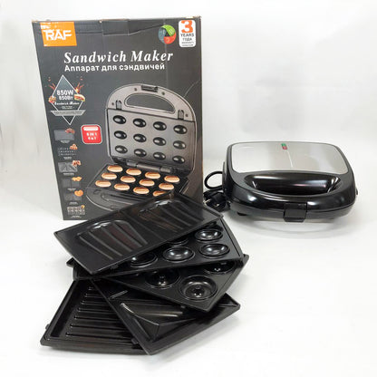 Мультимейкер 6в1 RAF R.541 Гриль прижимной сэндвичница вафельница орешник бутербродница