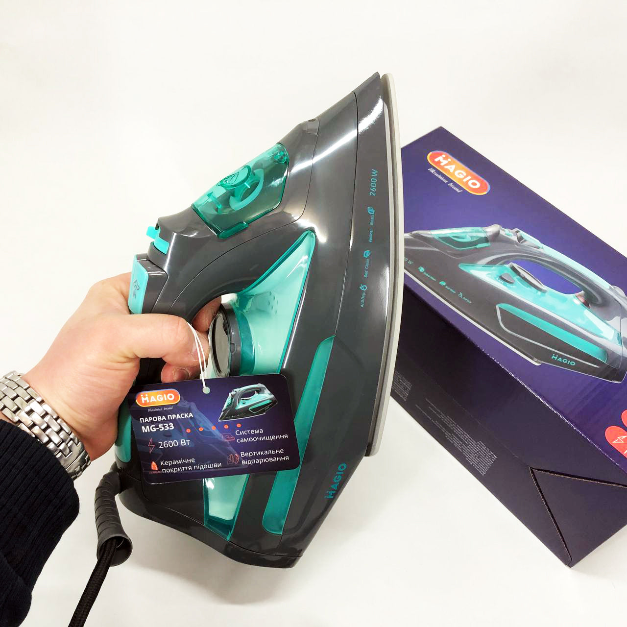 Утюг Magio MG-533, Эффективный паровой утюг для одежды, Паровой утюг для домашнего использования