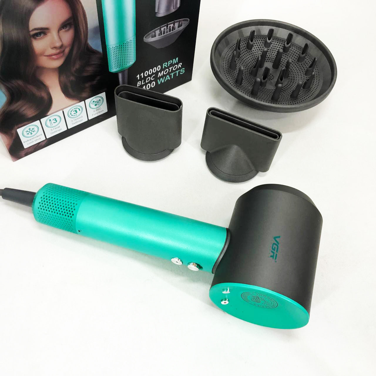 Фен професійний VGR V-440. Цвет: зеленый