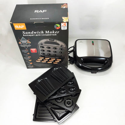 Мультимейкер 6в1 RAF R.541 Гриль прижимной сэндвичница вафельница орешник бутербродница