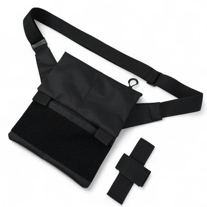 Сумка мессенджер С КОБУРОЙ. Тактическая сумка из ткани, 3 кармана, патч-панель, Cordura