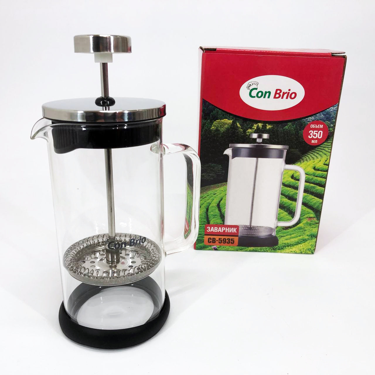 Френч-пресс Con Brio CB-5935 350 мл, Френч пресс стеклянный на кухню, Френч прессы стекло