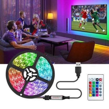 Светодиодная лента SMD 5050 RGB LED 2 м IP65 с пультом и блоком питания USB, 2м, Лента светодиодная 5050