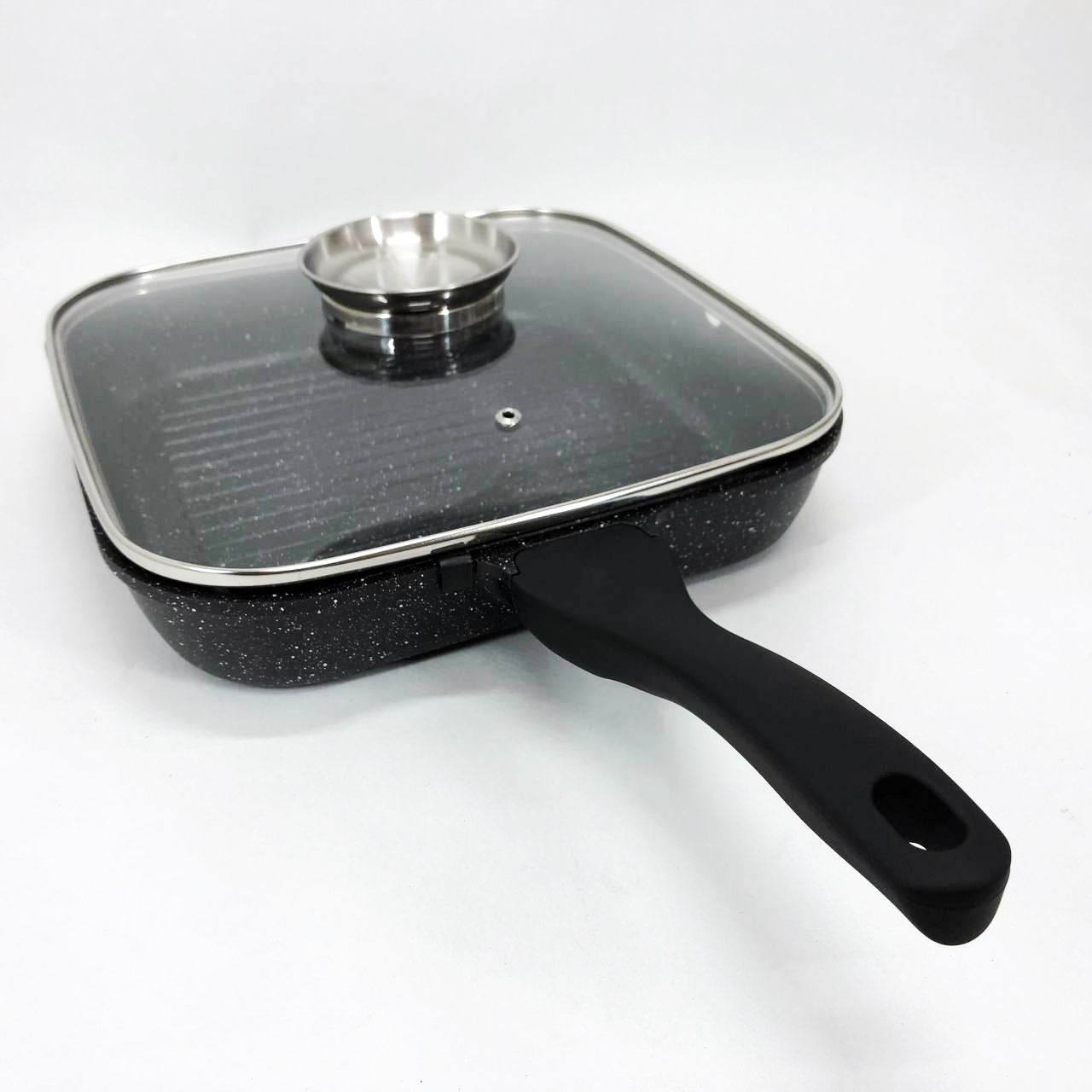 Сковорода гриль UNIQUE UN-4012 стильная 24см, Надежная сковорода с антипригарным покрытием