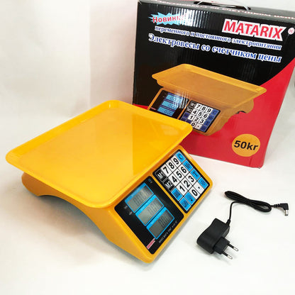 Электронные весы для товаров Matarix MX-412 до 50 кг, Функциональные электронные весы для торговли