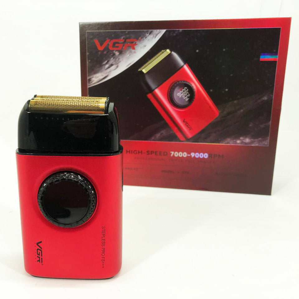 Электробритва VGR V-378 RED шейвер, двойное лезвие + триммер, регулировка мощности 7000-9000 RPM