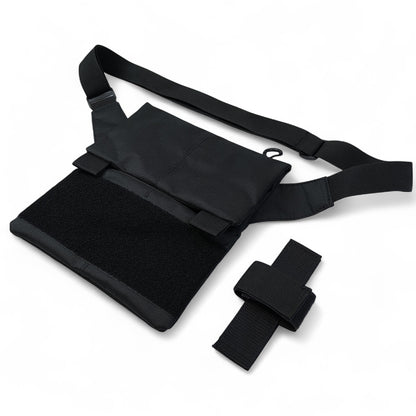 Сумка мессенджер С КОБУРОЙ. Тактическая сумка из ткани, 3 кармана, патч-панель, Cordura