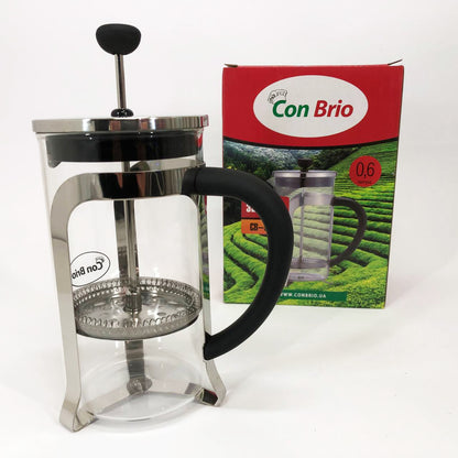 Френч-пресс Заварник для чая и кофе Con Brio CB-5560 600 мл, Чайник самовар стеклянный для заварки