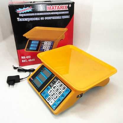 Электронные весы для товаров Matarix MX-412 до 50 кг, Функциональные электронные весы для торговли