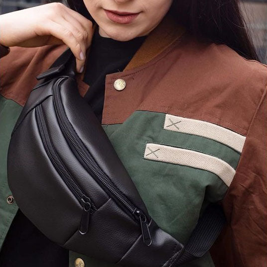 Сумка на пояс. Сумка через плечо. бананка мужская/женская. Цвет: черный