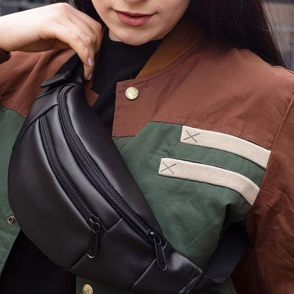 Сумка на пояс. Сумка через плечо. бананка мужская/женская. Цвет: черный