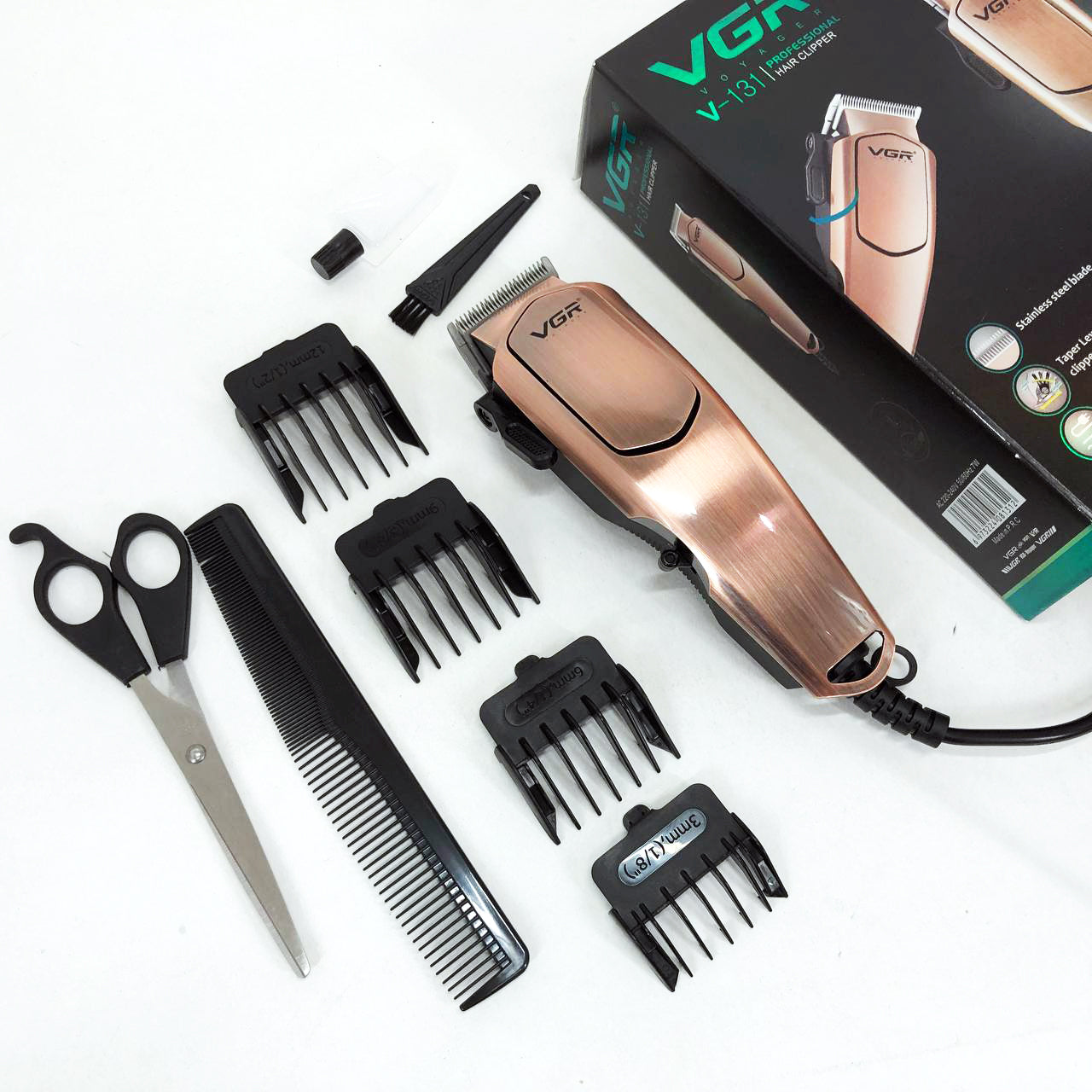 Профессиональная машинка для стрижки волос VGR V-131 триммер проводной, Электробритва для стрижки головы