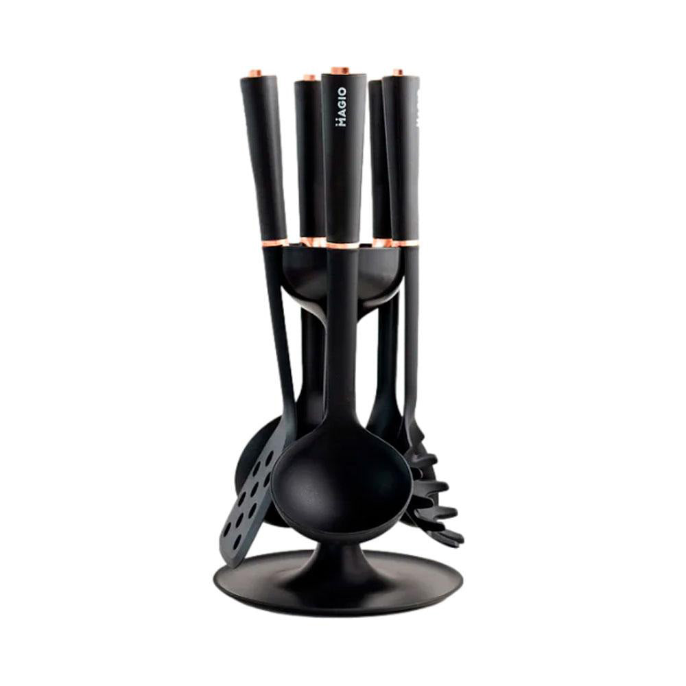 Набор кухонных принадлежностей MAGIO MG-1140, набор поварешек на подставке кухонный набор лопаток