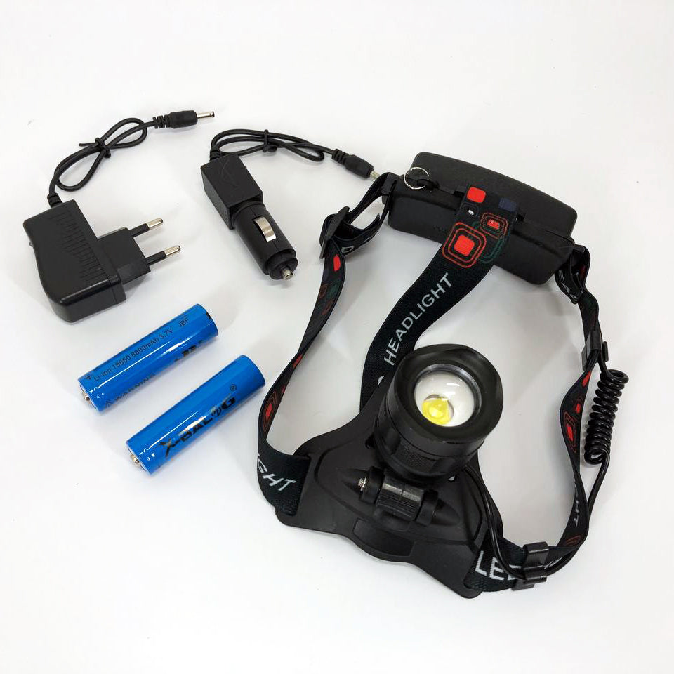 Налобный фонарь Bailong BL-T32-P50, мощный налобный светодиодный фонарик на голову, три режима