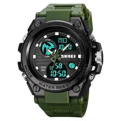 Часы наручные мужские SKMEI 2031AG ARMY GREEN, часы тактические противоударные. Цвет: зеленый