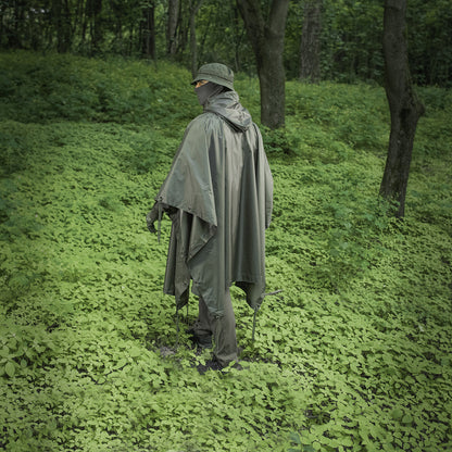 Качественный тактический дождевик - пончо. Военный плащ – накидка от дождя