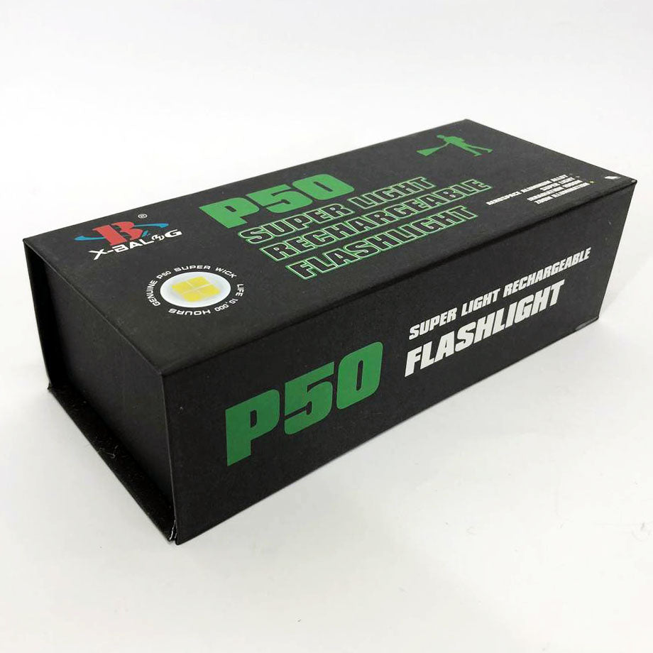 Фонарь аккумуляторный X-Balog BL-A72-P50, ручной фонарик, водонепроницаемый фонарь, мощный аккумуляторный