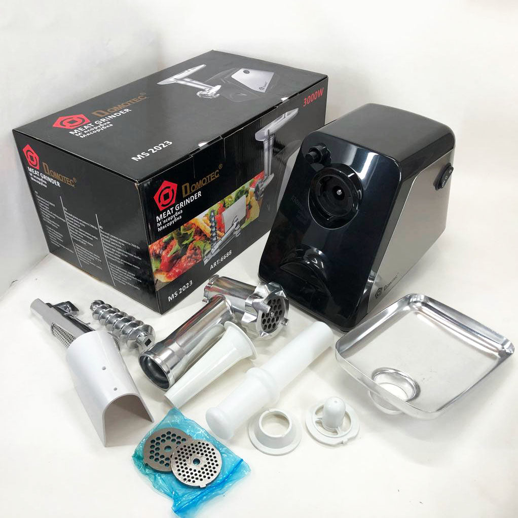 Электрическая мясорубка соковыжималка DOMOTEC MS-2023 2800 Вт, томаты с насадками, мясорубка для мяса