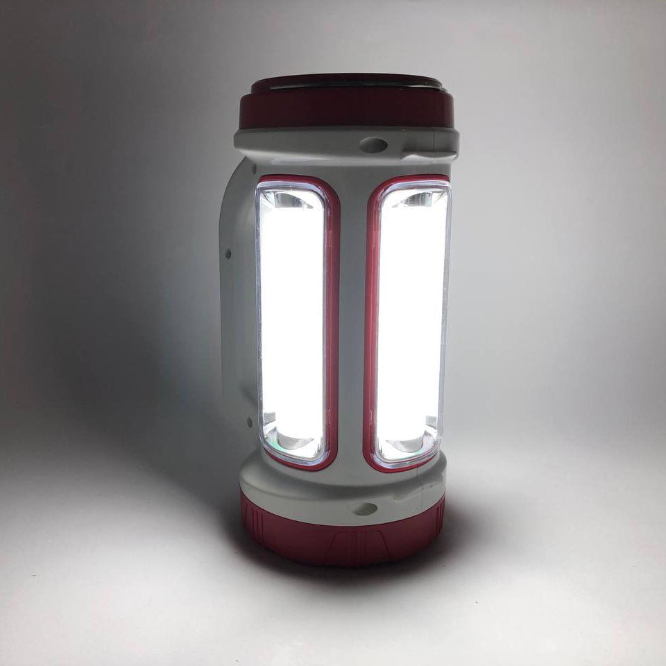 Фонарь кемпинговый с солнечной панелью 5158-LED-COB power bank, кемпинговый фонарь-лампа. Цвет: красный