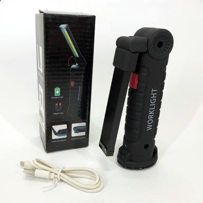 Светодиодный фонарь кемпинг W52 SMD + COB, красный + белый, магнит, крючок, кемпинговый складной фонарь