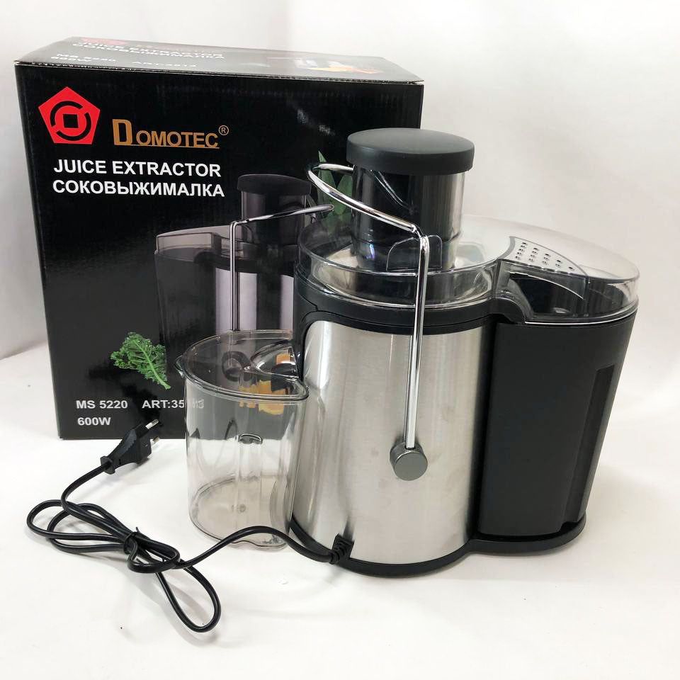 Электрическая соковыжималка Domotec MS-5220/3513 2 скорости отжима 600 W, соковыжималка для моркови