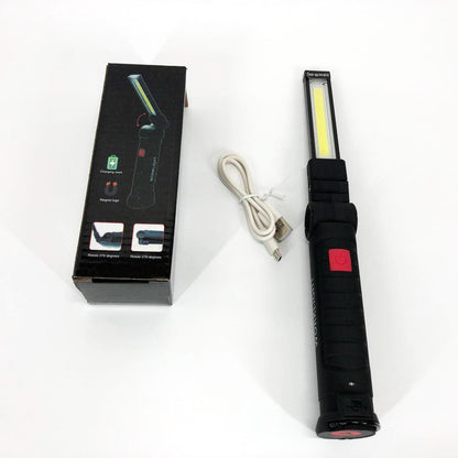 Светодиодный фонарь кемпинг W52 SMD + COB, красный + белый, магнит, крючок, кемпинговый складной фонарь