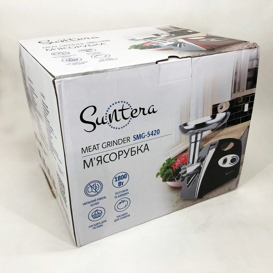 Электромясорубка Suntera SMG-5420B 1800 Вт, электромясорубка соковыжималка для томатов, мясорубка для дома
