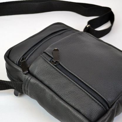 Элегантная мужская кожаная сумка-мессенджер из натуральной кожи на 5 отделений, мужская сумка через спину