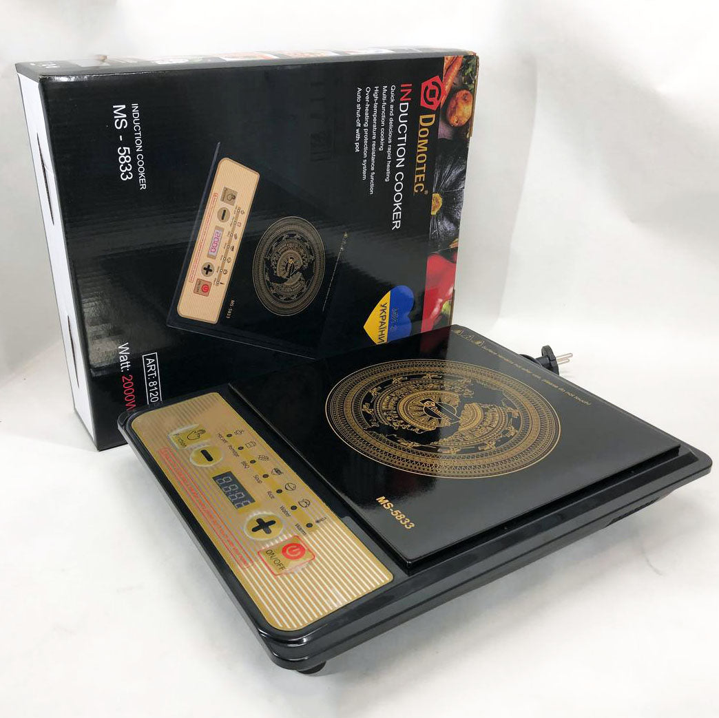 Настольная плита Domotec MS-5833 Однокомфортная Индукционная, электроплита 2000 вт, плита домашняя