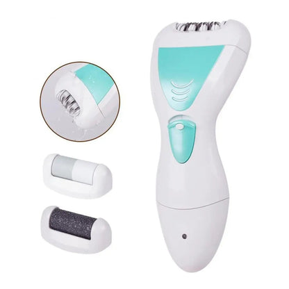 Эпилятор Gemei GM-7006 4в1 - Профеcсиональный беспроводной эпилятор бритва с насадками триммер + пемза