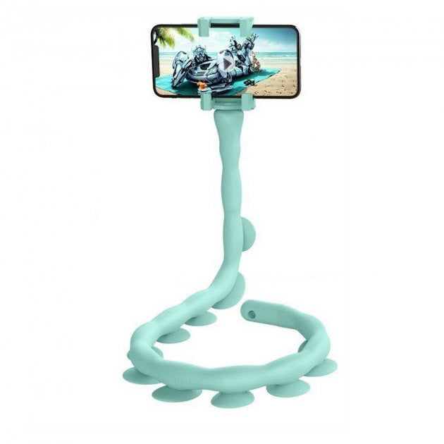 Гибкий держатель для телефона с присосками универсальный Cute Worm Lazy Holder. Цвет: зеленый