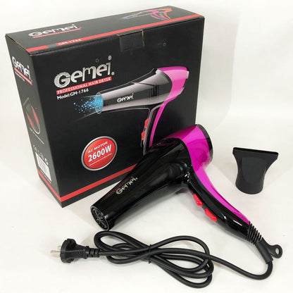 Фен GEMEI GM-1766 2.6кВт АС, женский фен для волос, электрофен для волос. Цвет: фиолетовый