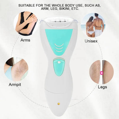 Эпилятор Gemei GM-7006 4в1 - Профеcсиональный беспроводной эпилятор бритва с насадками триммер + пемза