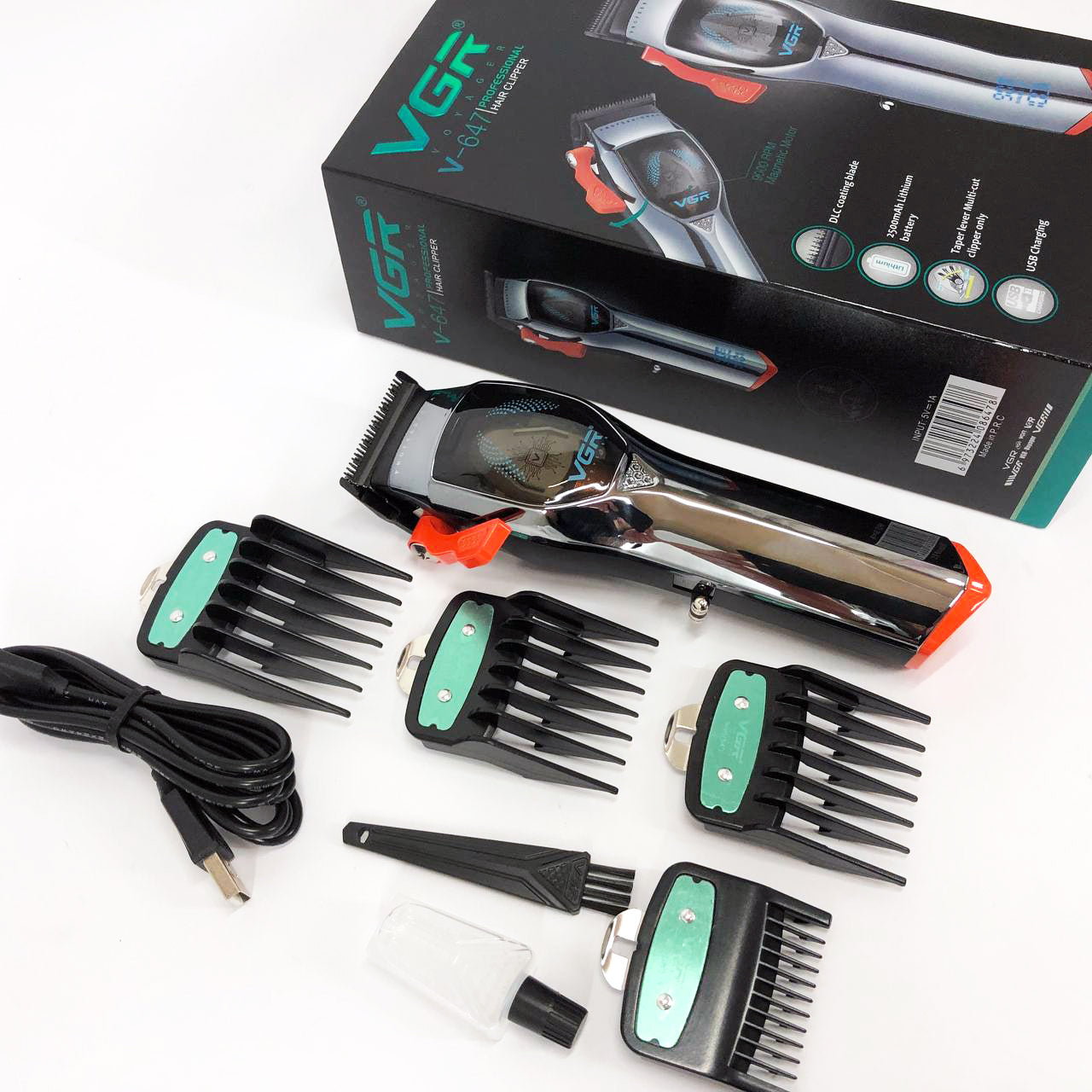 Машинка для стрижки волос VGR V-647 со сменными насадками, Машинка для стрижки для дома