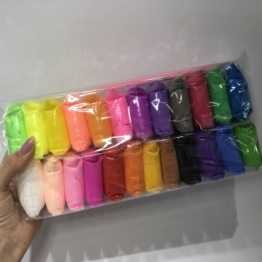 Легкий воздушный пластилин 24 цвета для лепки с инструментами набор для творчества художественный