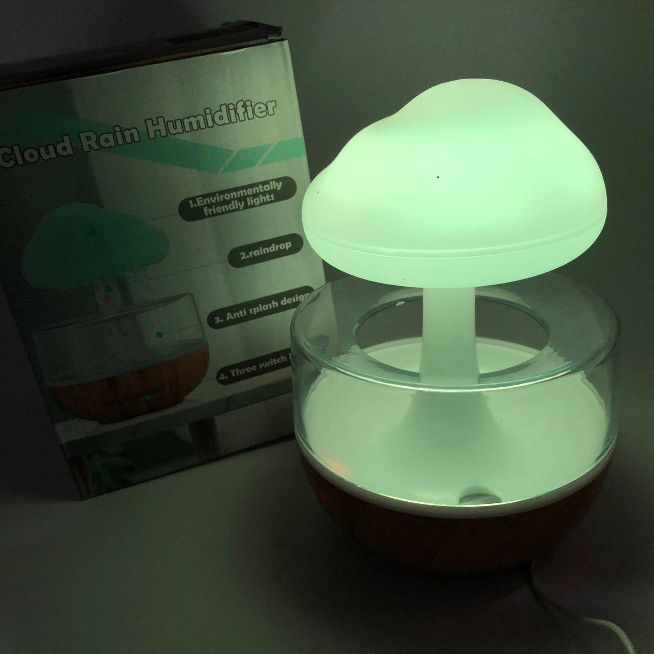 Ночник-увлажнитель с эффектом дождя Cloud Rain Humidifier, Аромадиффузор увлажнитель воздуха для дома