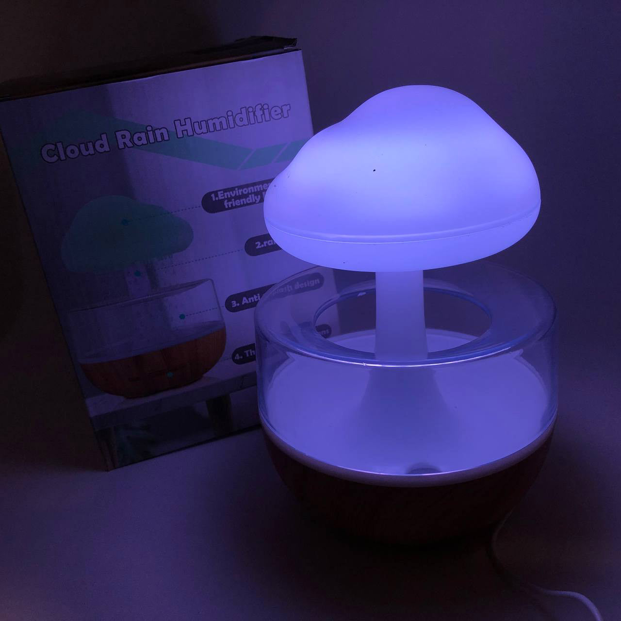 Ночник-увлажнитель с эффектом дождя Cloud Rain Humidifier, Аромадиффузор увлажнитель воздуха для дома