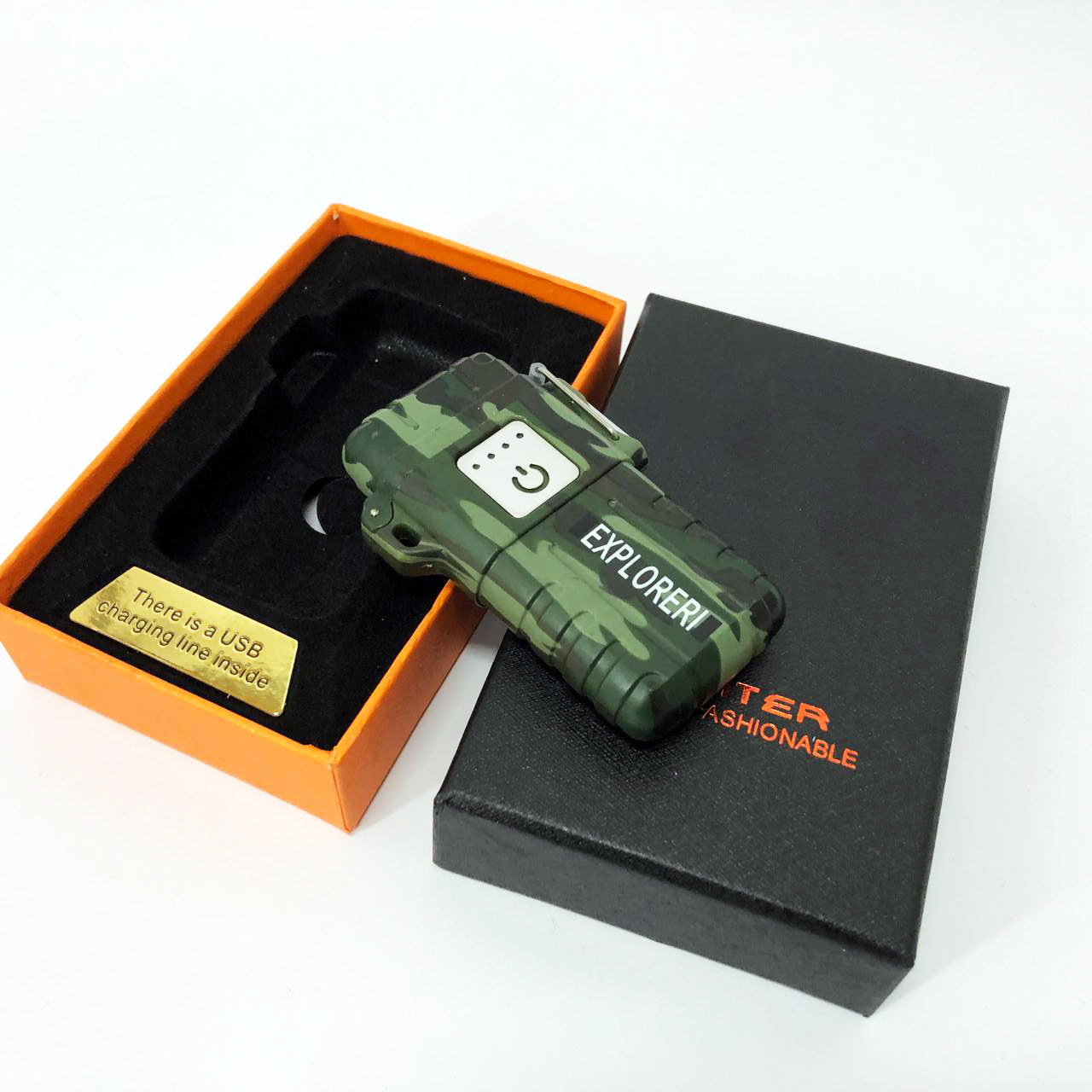 Зажигалка импульсная JL317 Explorer, Ветрозащитная зажигалка, Зажигалка юсб с гравировкой