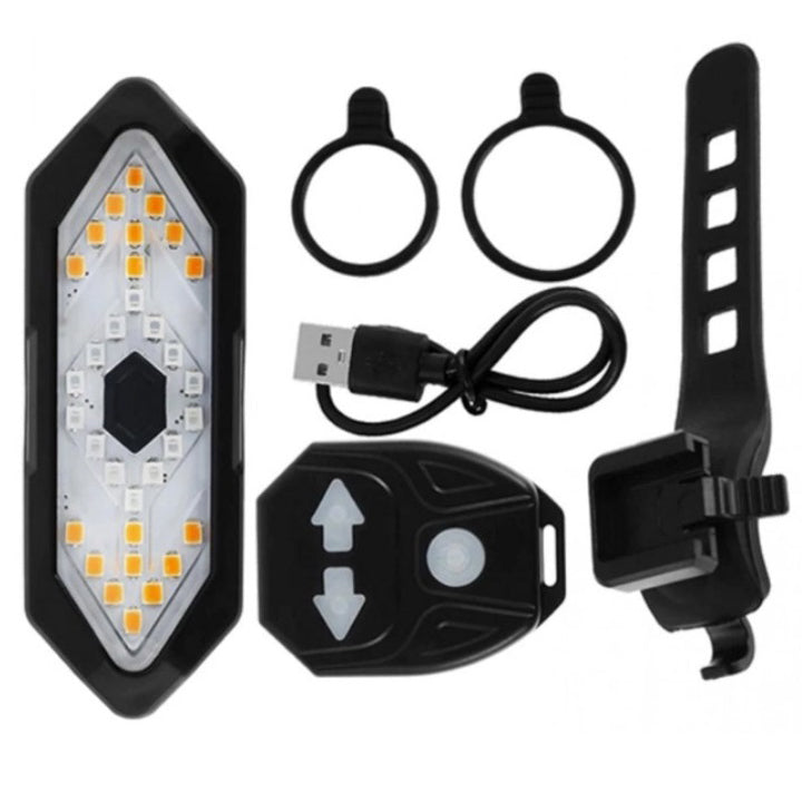 Фонарь велосипедный задний с указанием поворотов FY-1820 (red+yellow), Стоп-сигнал на раму велосипеда