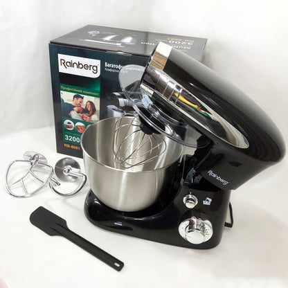 Тістоміс міксер Rainberg RB-8081 кухонний комбайн планетарний 3200 Вт, кухонний комбайн