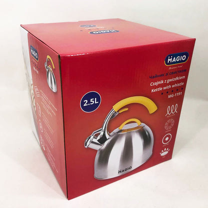Чайник Magio MG-1191 2.5 Л со свистком, красивый чайник для газовой плиты, чайник на плиту, чайник газовый