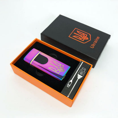 Электрическая и газовая зажигалка Украина, аккумуляторная зажигалка спиральная HL-431. Цвет: хамелеон