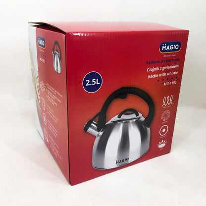 Чайник Magio MG-1192 2.5 л со свистком, металический чайник из нержавейки, чайники для плит