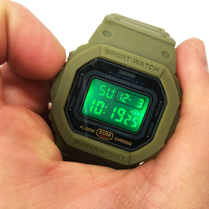 Годинник наручний чоловічий SKMEI 1628AGWT, армійський годинник протиударний, наручний годинник для військових